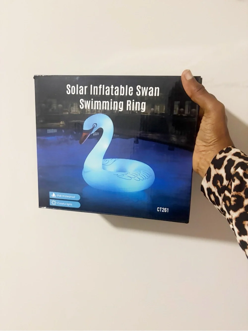 Solar Inflatable Swan Swimming Ring - White